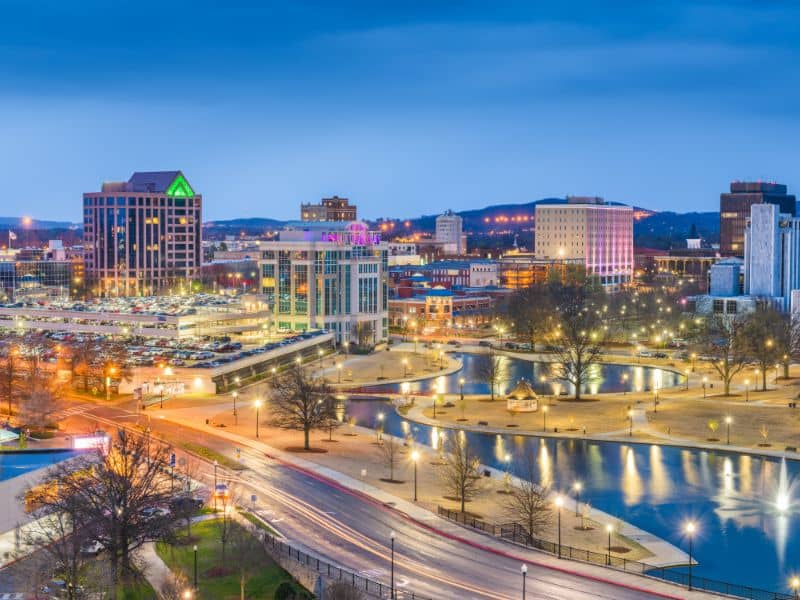 Huntsville Land Surveying USA park and downtown huntsville al